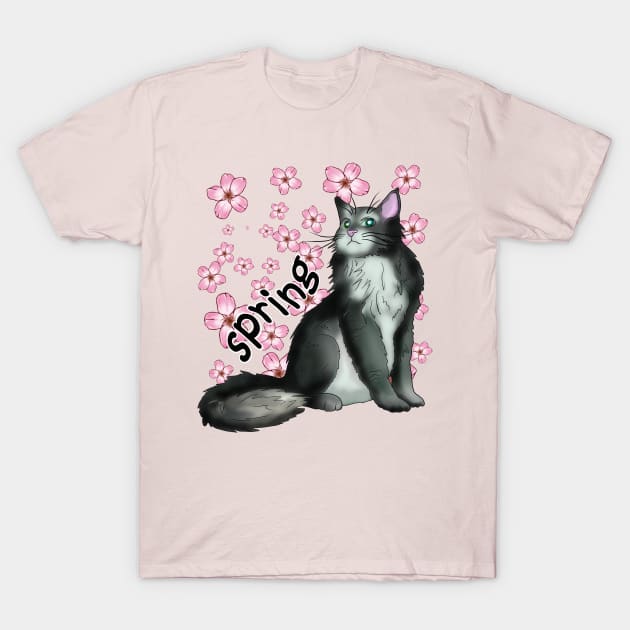 A black and white cat for Spring T-Shirt by cuisinecat